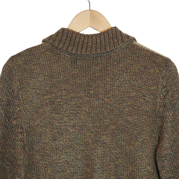 Alfred Dunner Brown Orange Colorblock Cardigan Sweater Soft Cozy Fall Style L - Picture 9 of 11